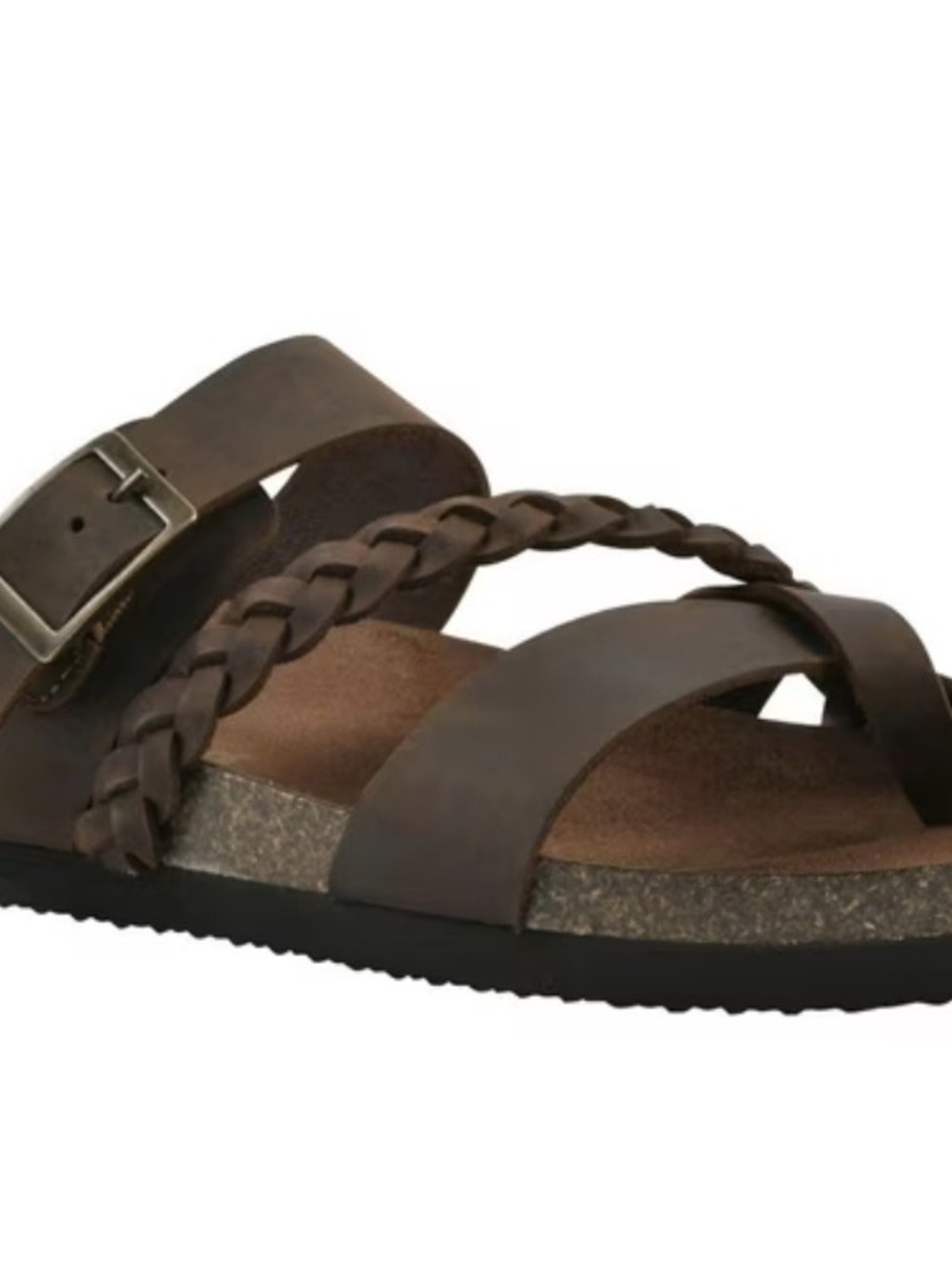 NWT! Women's Mountain Sole Brown Braided Strap Cork Footbed Sandals 7
